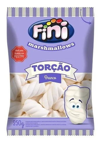 Kit Marshmallow Torção Branco Fini - 8 Pacotes De 250g = 2kg