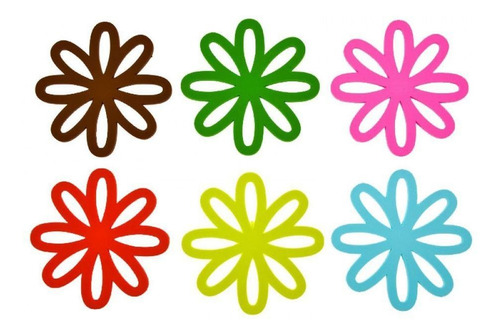 Conjunto Com 6 Porta Copos Em Pvc Com Motivos Florais Cor Colorido Colorido