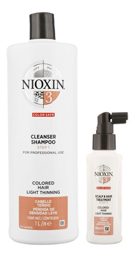 Nioxin-3 Shampoo 1000ml + Loción Capilar Cabello Natural