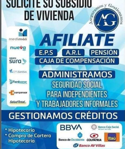 Asesoria Y Afiliacion A Eps,caja De Compensacion Y Pension