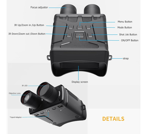 Gafas De Visión Nocturna, Binoculares Infrarrojos Digi