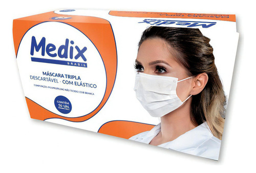 Medix Tripla Mascara Com Elástico Branco Com 50