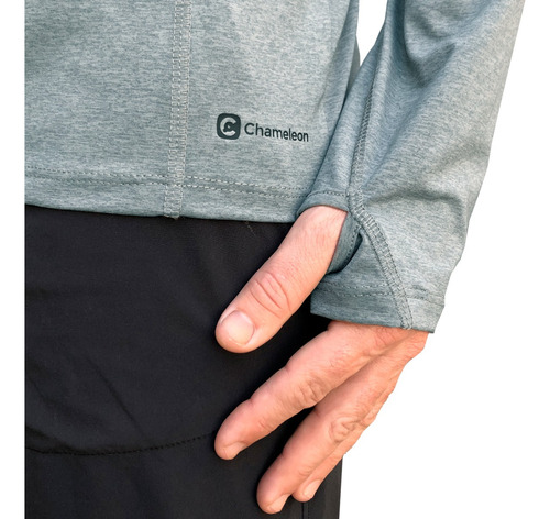 Buzo Deportivo Liviano Hombre Running Trekking Medio Cierre
