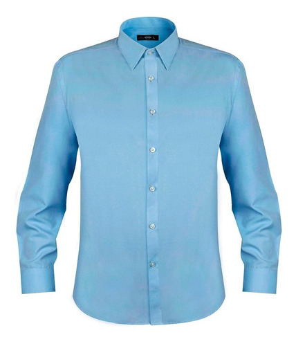 Camisa Oxford Light M/l Hombre Celeste Oscuro -06271