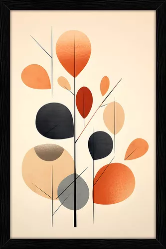 Marco decorativo abstracto 60x40, marco virtual moderno, color 3D, Img05,  color del marco: negro