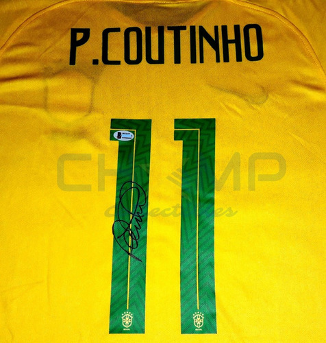 Jersey Autografiado Philippe Coutinho Seleccion Brasil 2018