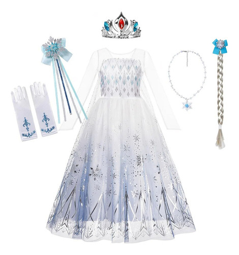 Disfraz De Frozen Para Niña De Anna Elsa, Princesa De La Nie