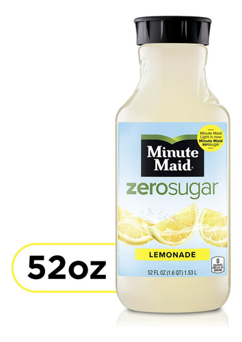 Minute Maid Zero Sugar Limonada Jugo, Botella De 52 Fl Oz
