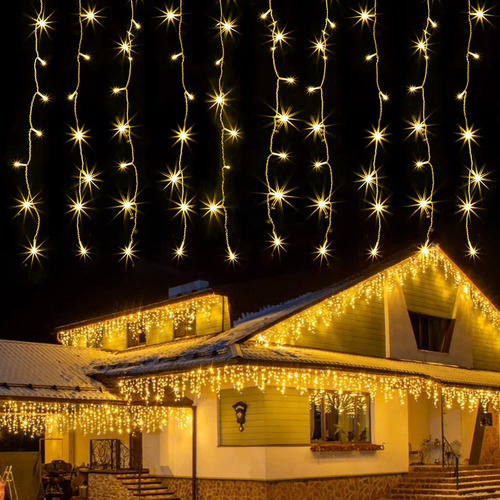 Kemooie Luz Led Navidad Para Exterior Pie Cortina Modo Techo