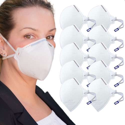 Kit 10 Máscaras Hospitalares Ksn Pff-2 Respirador Filtrante