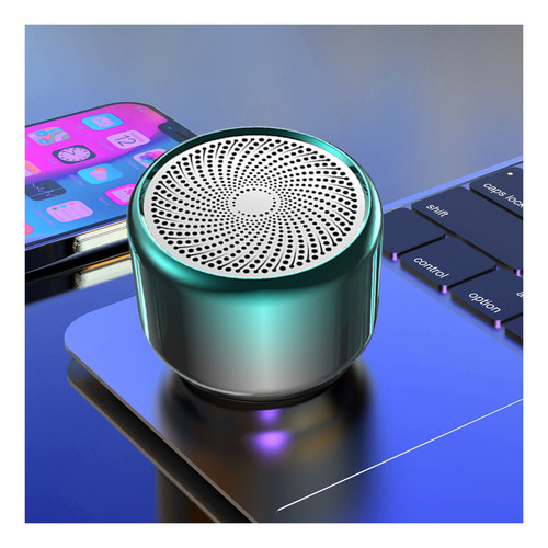 Caixa De Som Portátil Bluetooth 5.0 Pequena Potente Com Rgb Cor Azul-turquesa