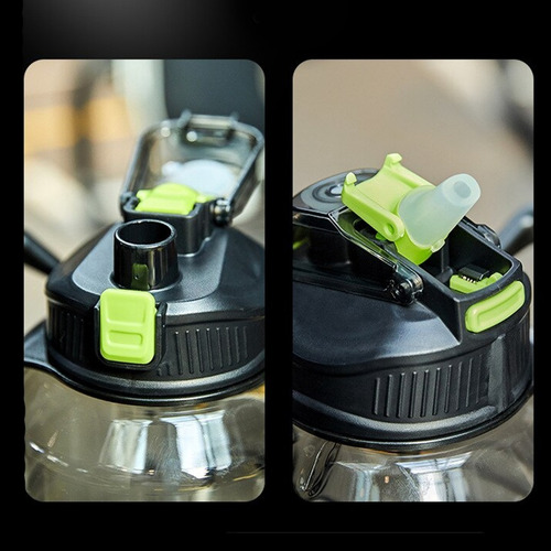 Imagen 6 de 6 de Botella De Agua Deportiva Gym Fitness + Pajita Unisex 2300ml
