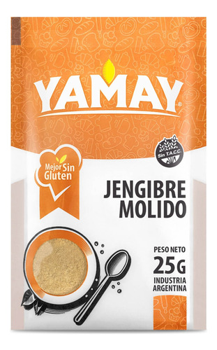 Jengibre Molido Yamay Condimento Libre De Gluten Sobre X 25g