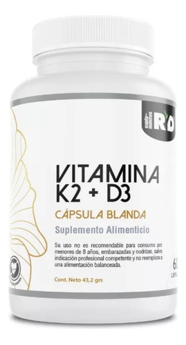 Vitamina K2 + D3 60cap Suplementos Ryd