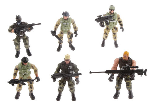 6 Policiais Homens Soldados Com Armas Modelo Crianças