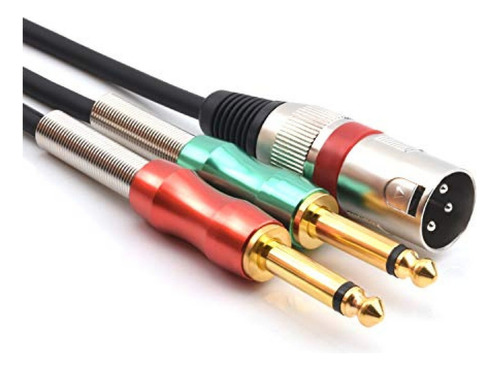 Cable Rca Siyear 15ft Xlr 3 Pines Macho A Doble 6,35 Mm 1/4 