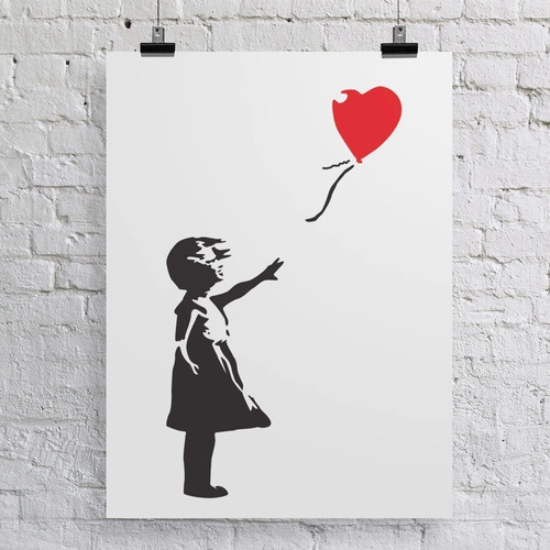 Poster Banksy Niña Con Globo Tipo Cartelera 90x60cm