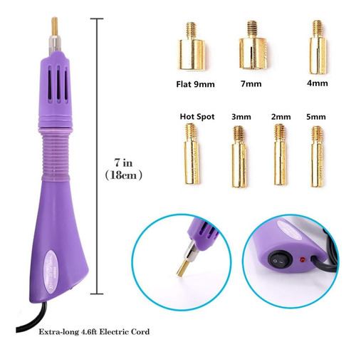 Aplicador Hotfix, 7 1 Hot Fix Strass Aplicador Wand Set...