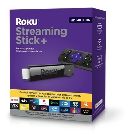 Imagen 4 de 4 de Convertidor Roku Streaming Stick+ 3810 De Voz 4k 1gb Negro