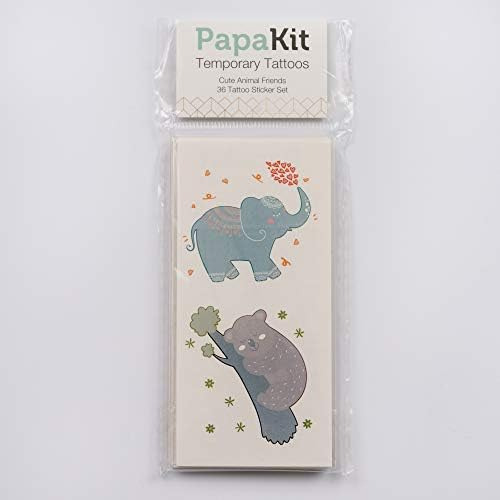 Papakit Cute Zoo Animals 36 Juego De Tatuajes Falsos Tempora