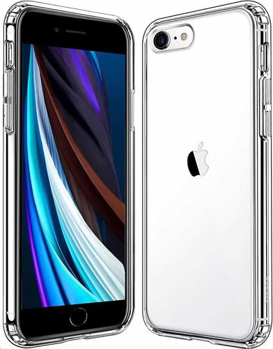 Forro Rígido Transparente + Vidrio 10d Para iPhone SE 2020