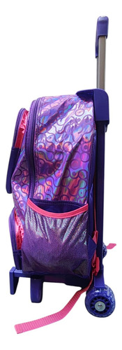 Mochila Con Carro Primaria Soy Luna Roller Girls Violeta Atm Violeta Impresion En Vinil