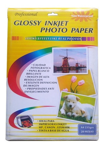 Imagen 1 de 2 de Papel Fotográfico Glossy A4 260gr 20 Hojas - Para Inkjet
