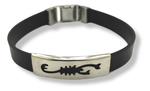 Imagen 6 de 6 de Pulsera De Goma Y Acero Inoxidable Para Caballeros