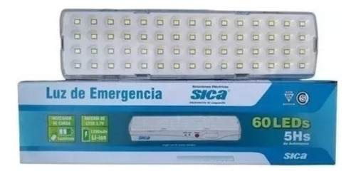 Luz De Emergencia 60 Leds Litio 5 Hs Sica 971141 Blanco