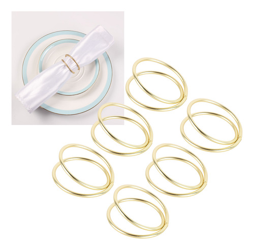 Anillos Para Servilletas, 12 Unidades, En Espiral, De Oro Ma