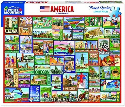 White Mountain Puzzles América - Rompecabezas De 1000 Piezas