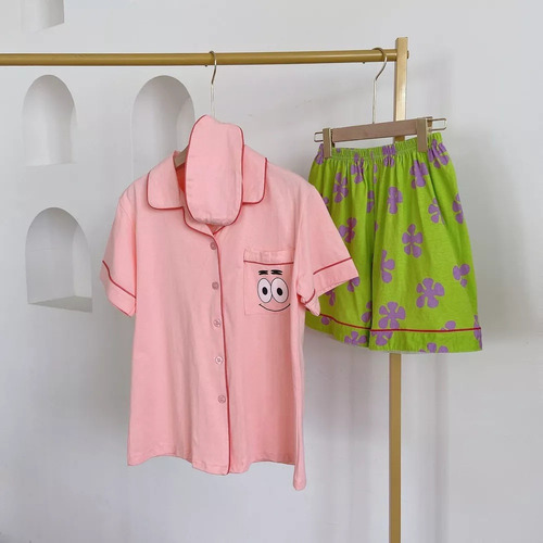 . Pijama De Pareja De Algodón De Verano De Bob Esponja