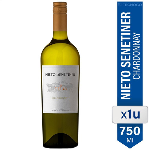 Vino Nieto Senetiner Chardonnay Blanco 750ml Mendoza Botella
