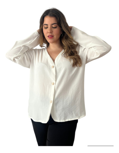 Blusa Manga Larga De Sedita Mujer Talle Grande.