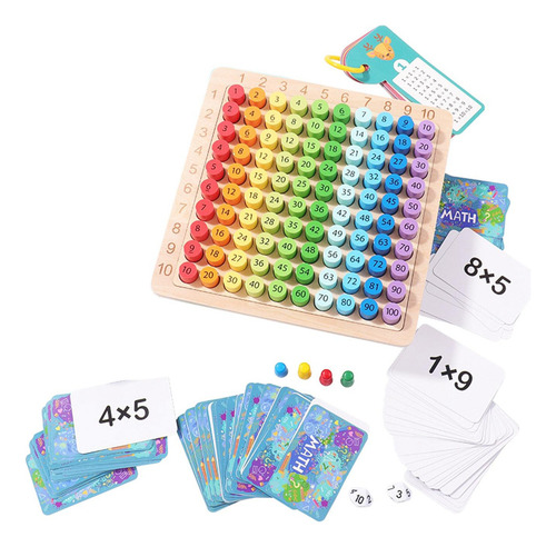 Juguete De Juego De Mesa De Multiplicación De Madera 3 En