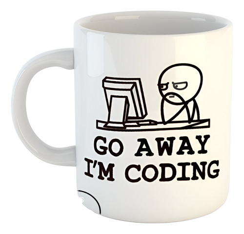 Caneca Programação Go Away Im Coding Cerâmica Importada