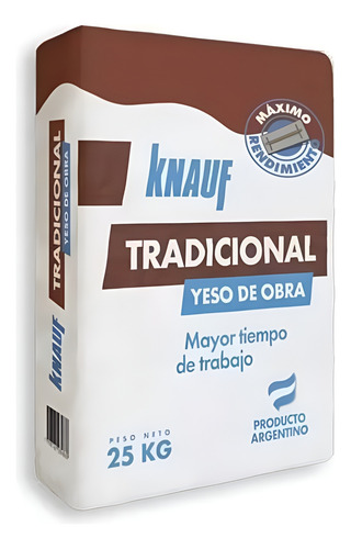 Bolsa Yeso Obra Tradicional Secado Rápido Knauf 25kg