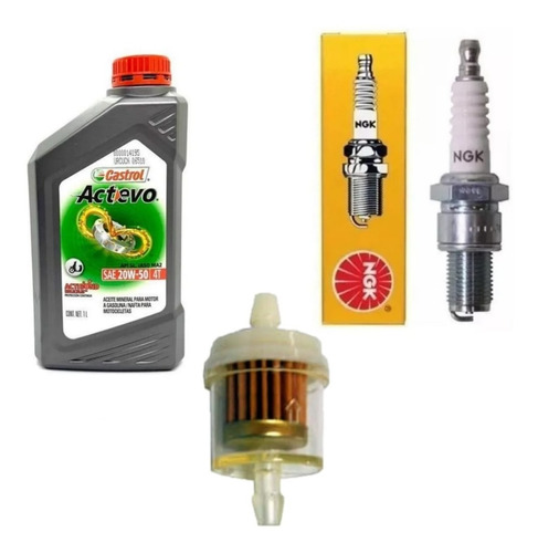 Kit Aceite Castrol Bujia Filtro Nafta Suz Gixxer 150 Coyote