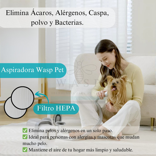 Aspiradora Wasp Pet 4 En 1, Para Pelos De Mascotas