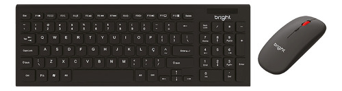 Teclado C/ Teclas Numéricas E Mouse S/ Fio Bright Usb Slim