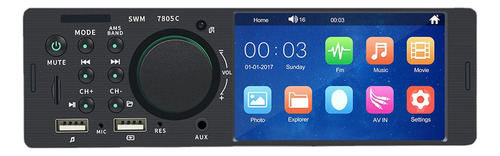 Som Automotivo Mp5 Player Com Tela Sensível Ao Toque