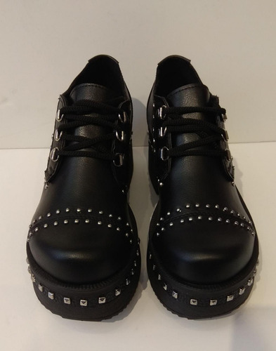 Zapato Acordonado Con Taco Charol Savage Mujer 35 Al 40