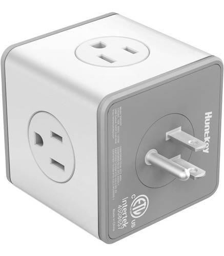 Huntkey - Adaptador De Pared Con 4 Salidas De Ca Y 3 Puertos