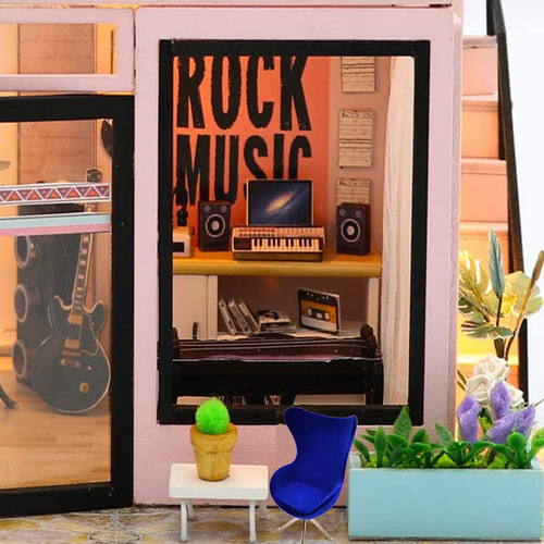 Casa De Muñecas Miniatura Silla De Respaldo Alto Jardín