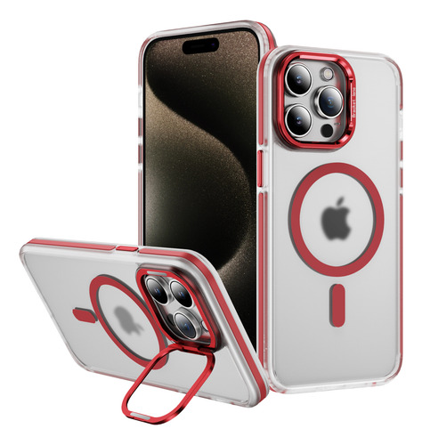 Funda De Teléfono Transparente Con Carga Inalámbrica Magnetic Soporte De Lujo Para iPhone