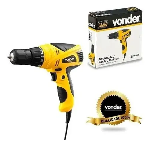 Furadeira Parafusadeira 3/8 280W FPV 300 Vonder 127V Amarelo