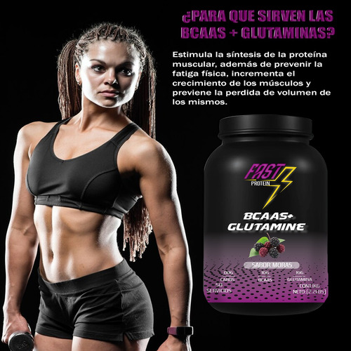 Aminoácidos Bcaas + Glutamina Fast 1kg Varios Sabores Naranja