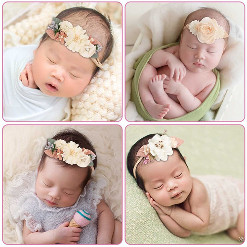 3 Diademas De Niña Arcos De Flores Para Bebés Recién Nacidos