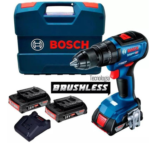 Destornillador GSB18v-50 de 18 V con 2 pilas y kit Bosch Blue Color de 110 V/220 V