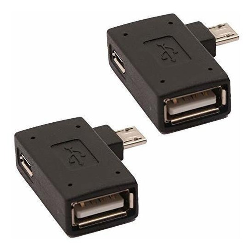 Auvipal 2-in-1 Powered Micro Usb Otg Adaptador De 90 Grados 